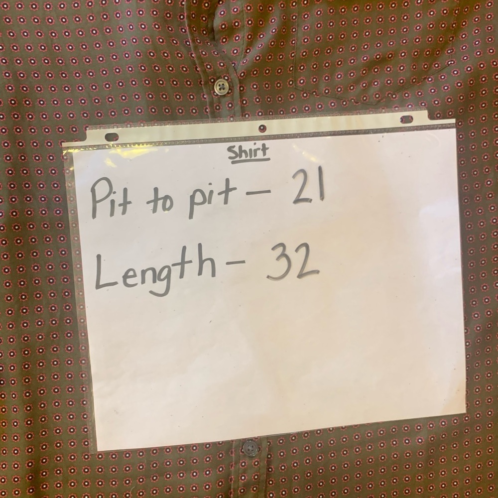 Banana Republic button up blouse women’s large olive green red white 100% Silk - Picture 4 of 9